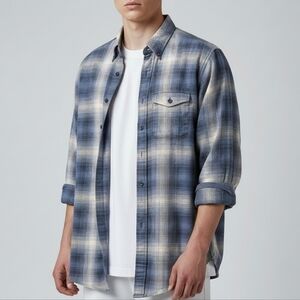 Abercrombie & Fitch Casual Button Down Lightweight Plaid Flannel Shirt Men's S